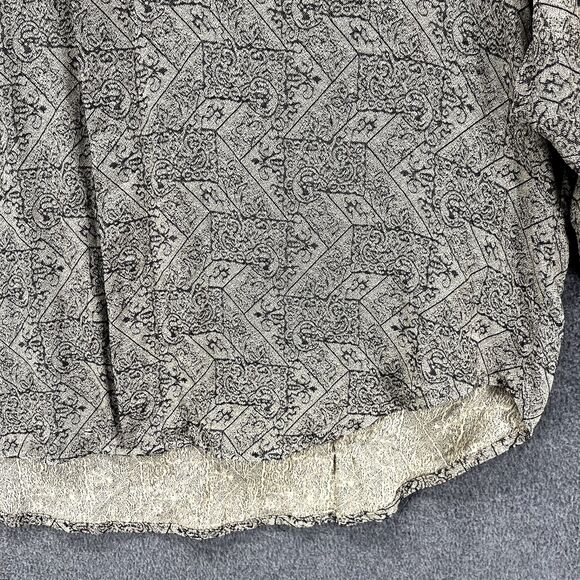 Vintage Button Up Shirt Medium Geometric long Sleeve Retro Preppy Loose Casanova - Picture 6 of 14